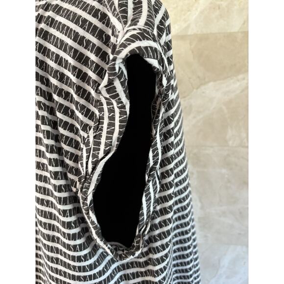 All Saints Sanza Stripe Tank - L - Black White AOP Spell Out Graphic, Minimalist - Picture 9 of 12